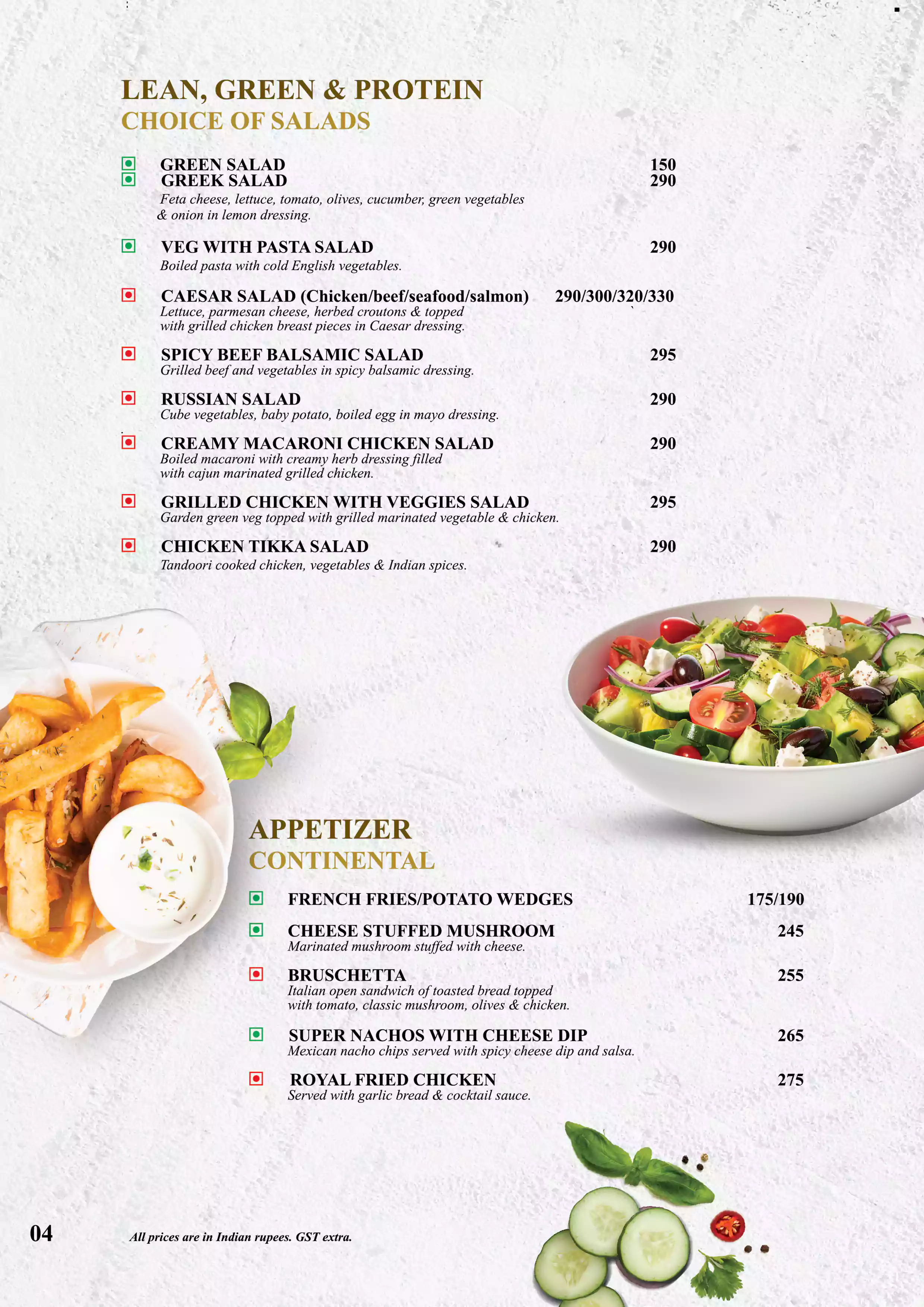 UpperCrust menu